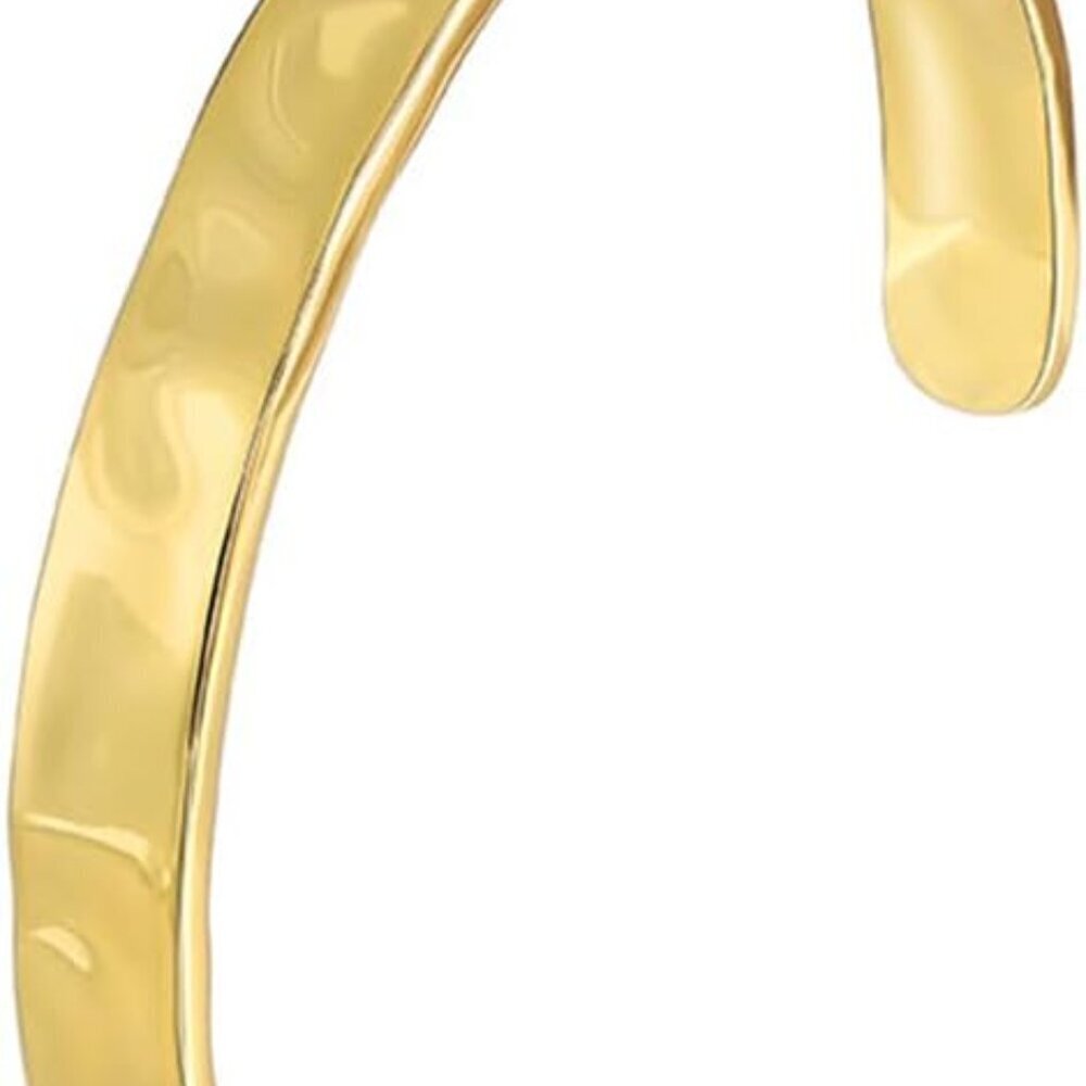 Gold/Silver Wide Hammered Textured Cuff Bangle Bracelets for Women